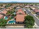 Aerial view of house, pool, and surrounding neighborhood at 838 E Harvard Ave, Gilbert, AZ 85234