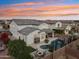 Evening aerial view of the house and pool at 18407 W Fulton St, Goodyear, AZ 85338