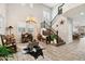 Rustic entryway with a wooden bench and antler chandelier at 18407 W Fulton St, Goodyear, AZ 85338
