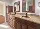 Bathroom with double vanity and granite countertops at 5221 W Sandra Ter, Glendale, AZ 85306
