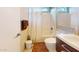 Clean bathroom with tub, shower, and modern vanity at 15420 N 160Th Ln, Surprise, AZ 85374