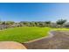 Landscaped backyard with sprinkler system at 31752 N 116Th Dr, Peoria, AZ 85383