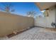 Private patio with brick pavers and block wall at 6850 E Mcdowell Rd # 26, Scottsdale, AZ 85257