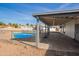 Covered patio overlooking a fenced-in pool area at 12820 N 29Th Dr, Phoenix, AZ 85029