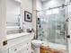 Bathroom with white vanity and large walk-in shower at 41716 N Laurel Valley Way, Anthem, AZ 85086