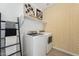 Convenient laundry room with washer, dryer, and stylish wallcovering at 7641 W Minton St, Laveen, AZ 85339