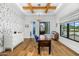 Home office with built-in desk and wood beams at 11438 N 70Th St, Scottsdale, AZ 85254