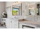 Elegant bathroom with double vanity and hexagon tile at 11885 N Sunset Vista Dr, Fountain Hills, AZ 85268