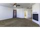 Primary bedroom with fireplace and ensuite bathroom at 1340 E Kingman Pl, Casa Grande, AZ 85122