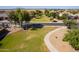 Aerial view of a neighborhood park with walking paths at 1340 E Kingman Pl, Casa Grande, AZ 85122