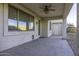 Covered patio with ceiling fan and access to backyard at 1340 E Kingman Pl, Casa Grande, AZ 85122