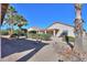 Landscaped backyard with gravel, rock features, and mature plants at 2394 E Fiesta Dr, Casa Grande, AZ 85194
