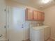 Laundry room with washer, dryer and upper cabinets at 2394 E Fiesta Dr, Casa Grande, AZ 85194