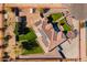 Bird's-eye view of house, yard, and outbuildings at 21391 E Orchard Ln, Queen Creek, AZ 85142