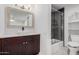Clean bathroom features a vessel sink and updated fixtures at 575 Leisure World --, Mesa, AZ 85206