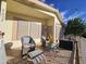 Spacious patio with seating and lovely landscaping at 650 N Hawes Rd # 4634, Mesa, AZ 85207