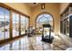 Home gym with mountain views and state-of-the-art equipment at 11068 E Canyon Cross Way, Scottsdale, AZ 85255