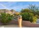 Landscaped front yard with mountain views and water feature at 11132 E Juan Tabo Rd, Scottsdale, AZ 85255