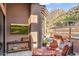 Outdoor patio with seating area and mountain views at 11132 E Juan Tabo Rd, Scottsdale, AZ 85255