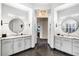 Luxurious bathroom boasts and vanities with marble countertops at 6450 E Bent Tree Dr, Scottsdale, AZ 85266