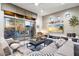 Open living area features a large TV and access to backyard at 6450 E Bent Tree Dr, Scottsdale, AZ 85266