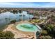 Aerial view of community with beach entry pool at 1633 E Lakeside Dr # 113, Gilbert, AZ 85234