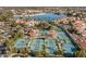 Aerial view of community tennis courts and clubhouse at 1633 E Lakeside Dr # 113, Gilbert, AZ 85234