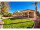 View of backyard, showcasing a grassy area and home at 2866 E Sports Ct, Gilbert, AZ 85298