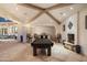 Outdoor game room with pool table and fireplace at 5301 E Roadrunner Rd, Paradise Valley, AZ 85253