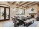 Outdoor patio with seating area, fireplace, and kitchen view at 5301 E Roadrunner Rd, Paradise Valley, AZ 85253
