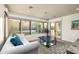 Bright sitting room with comfy sofa, access to a patio and backyard at 5301 E Roadrunner Rd, Paradise Valley, AZ 85253