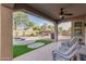 Relaxing backyard patio with seating and view of pool at 3829 S Harlan --, Mesa, AZ 85212