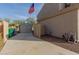 Side yard with detached garage and gated side access at 3829 S Harlan --, Mesa, AZ 85212