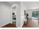 View of bedroom from hallway, showcasing a plush bed and modern decor at 3751 E Fairmount Ave, Phoenix, AZ 85018