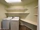 Functional laundry room with built-in shelving at 881 E Appaloosa Rd, Gilbert, AZ 85296