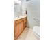 Clean bathroom with single vanity, toilet and tile flooring at 17200 W Bell Rd # 64, Surprise, AZ 85374