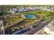 Aerial view of community pool and homes at 4923 E Village Dr, Scottsdale, AZ 85254