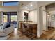Modern kitchen features a breakfast bar and opens to the living area at 9325 E Paraiso Dr, Scottsdale, AZ 85255