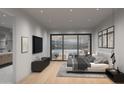Main bedroom with private balcony and stunning mountain views at 6930 E 1St St, Scottsdale, AZ 85251