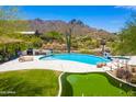 Luxury pool with spa and mountain views at 24724 N 119Th Pl, Scottsdale, AZ 85255
