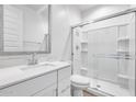 Clean bathroom with a large shower and a modern vanity at 9921 E Tiburon Ave, Mesa, AZ 85212