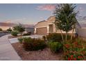 One-story home with brown garage door and landscaping at 285 S Espada Trl, Casa Grande, AZ 85194