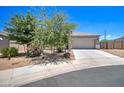 Single story home with a two-car garage and lush landscaping at 19731 N Ben Ct, Maricopa, AZ 85138