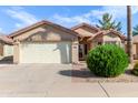 Single-story house with a two-car garage and well-manicured landscaping at 2384 E Antigua Dr, Casa Grande, AZ 85194