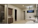 Luxurious bathroom with soaking tub and shower at 26924 N 35Th Ln, Phoenix, AZ 85083