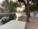 Serene canal view from backyard dock at 1563 S Pennington Dr, Chandler, AZ 85286