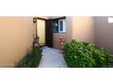Private front door entrance with a small fountain and landscaping at 17025 E La Montana Dr # 107, Fountain Hills, AZ 85268