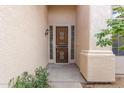 Front door entry with security door and decorative accents at 219 E Palomino Ct, Gilbert, AZ 85296