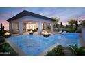Luxury pool and patio area with fire features at 10039 N Mcdowell View Trl, Fountain Hills, AZ 85268