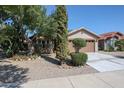 Single-story home with a two-car garage and mature landscaping at 2448 E Fiesta Dr, Casa Grande, AZ 85194